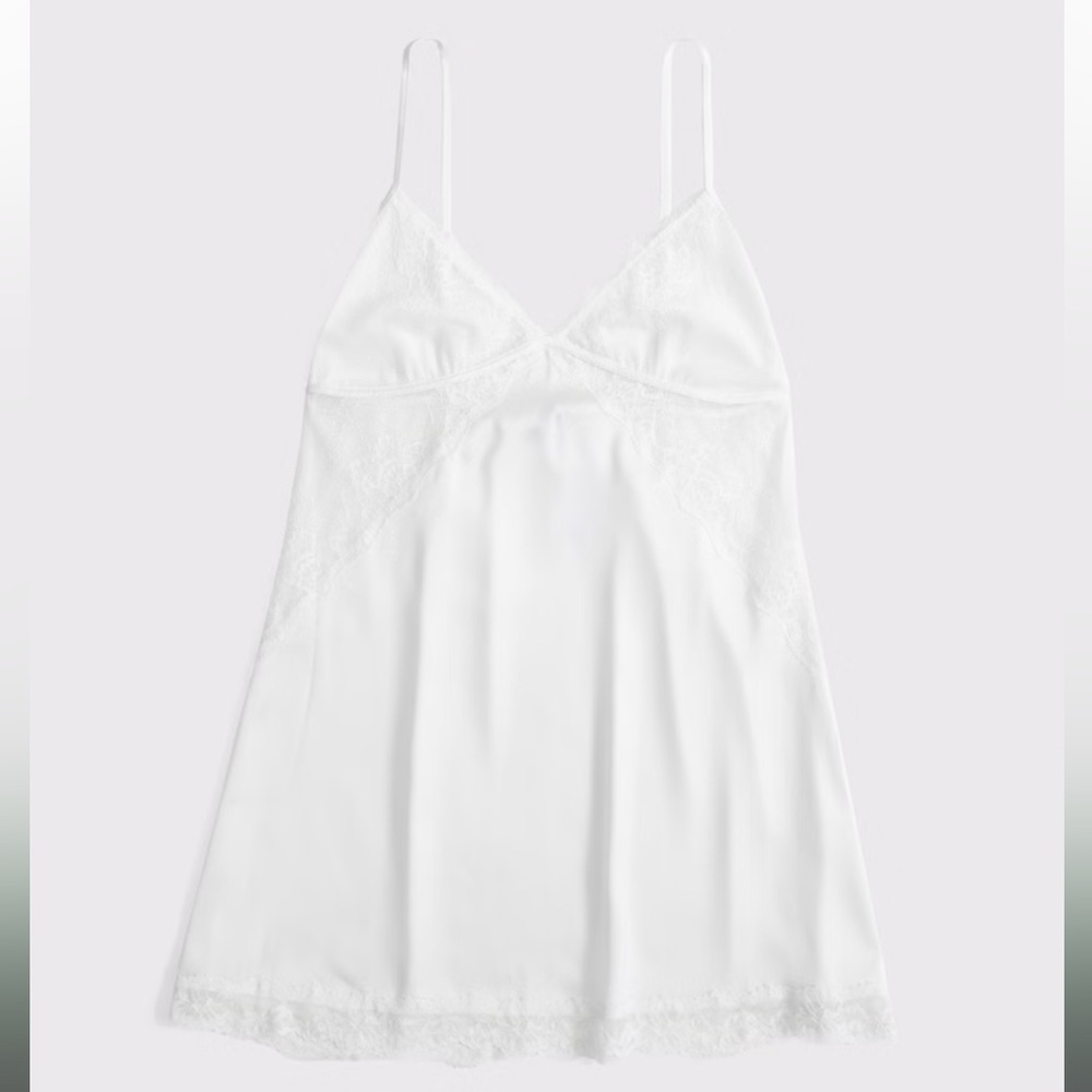Abercrombie & Fitch Cream Satin slip with Spaghetti Straps